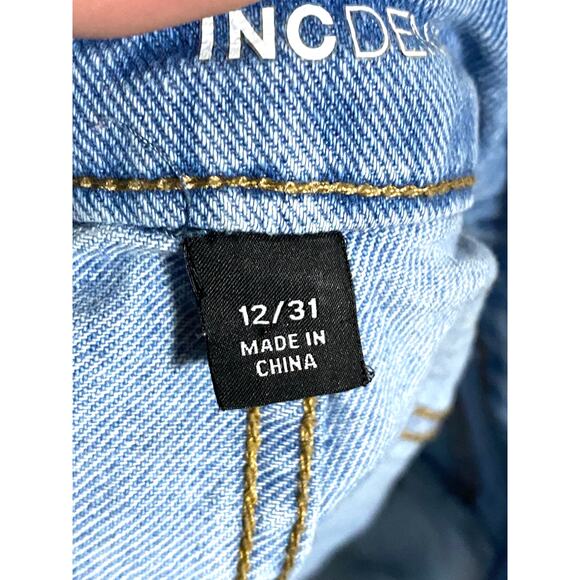 INC Denim High Rise Jean Shorts Womens 12/31 Frayed Cut Off Boho Stretch Summer - Picture 6 of 8